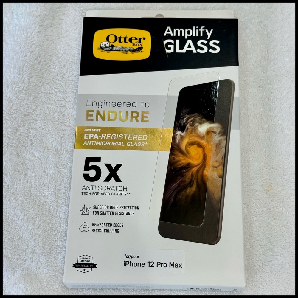 🍎🛡️iPhone 12/13ProMax 💪🏼💯Compatible, OtterBox💪🏼💯Amplify Glass Screen Protector